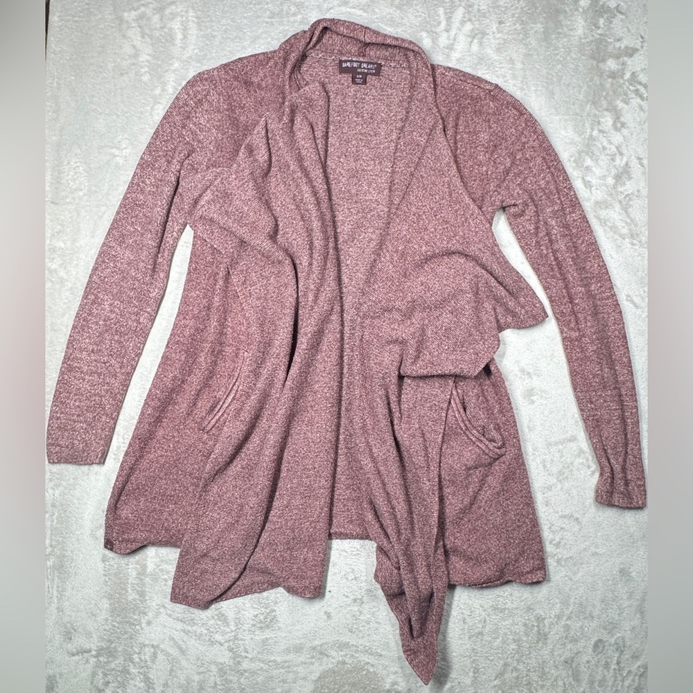Barefoot Dreams Regular CozyChic Lite Ribbed Island Wrap Cardigan Red Size S/M
